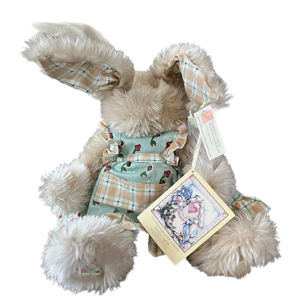 VTG 1990's Silvestri Whispering Garden Rabbit Movable Limbs Apron Cottagecore‎